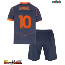 Camisa de Futebol Inter Milan Lautaro Martinez #10 Equipamento Alternativo Infantil 2025-26 Manga Curta (+ Calças curtas)